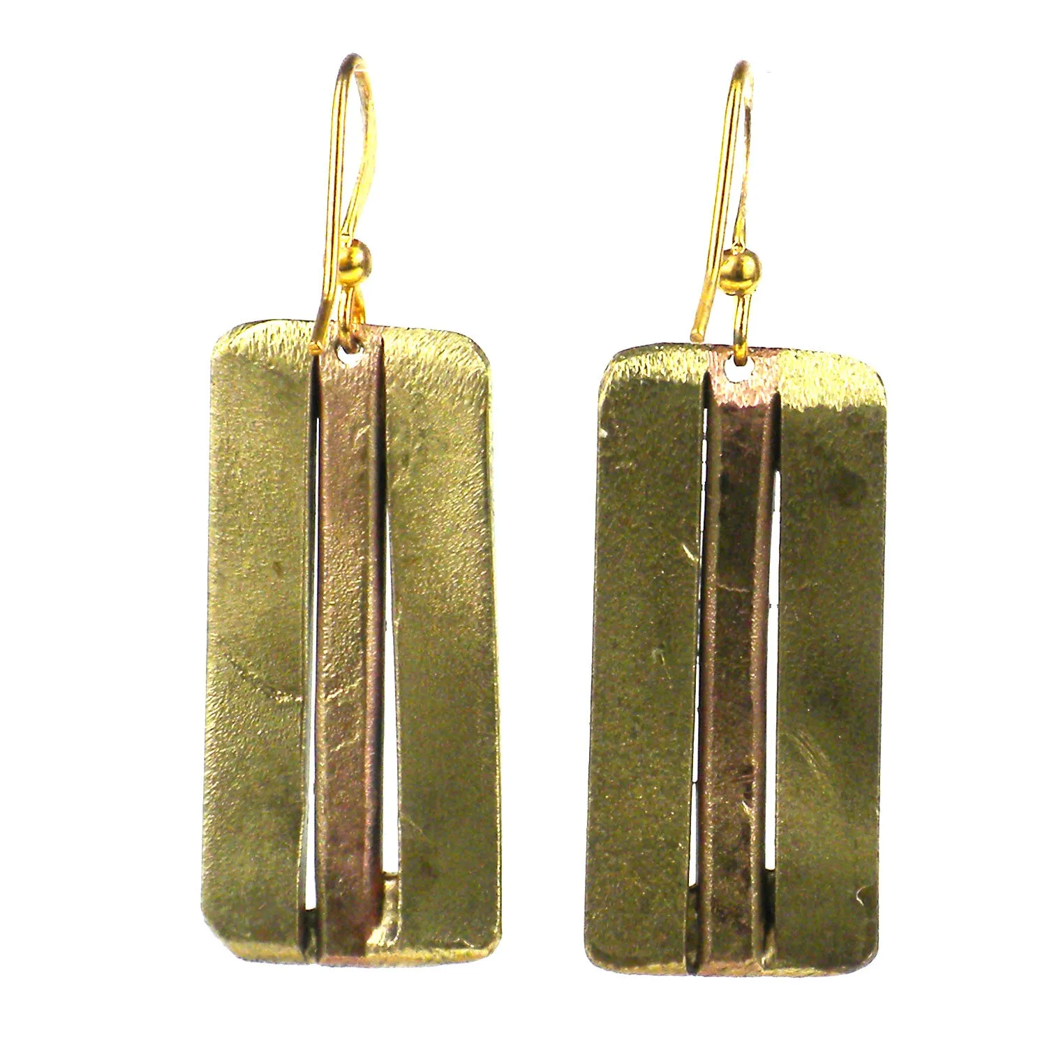 Brass and Copper Architecture Earrings Brass Images