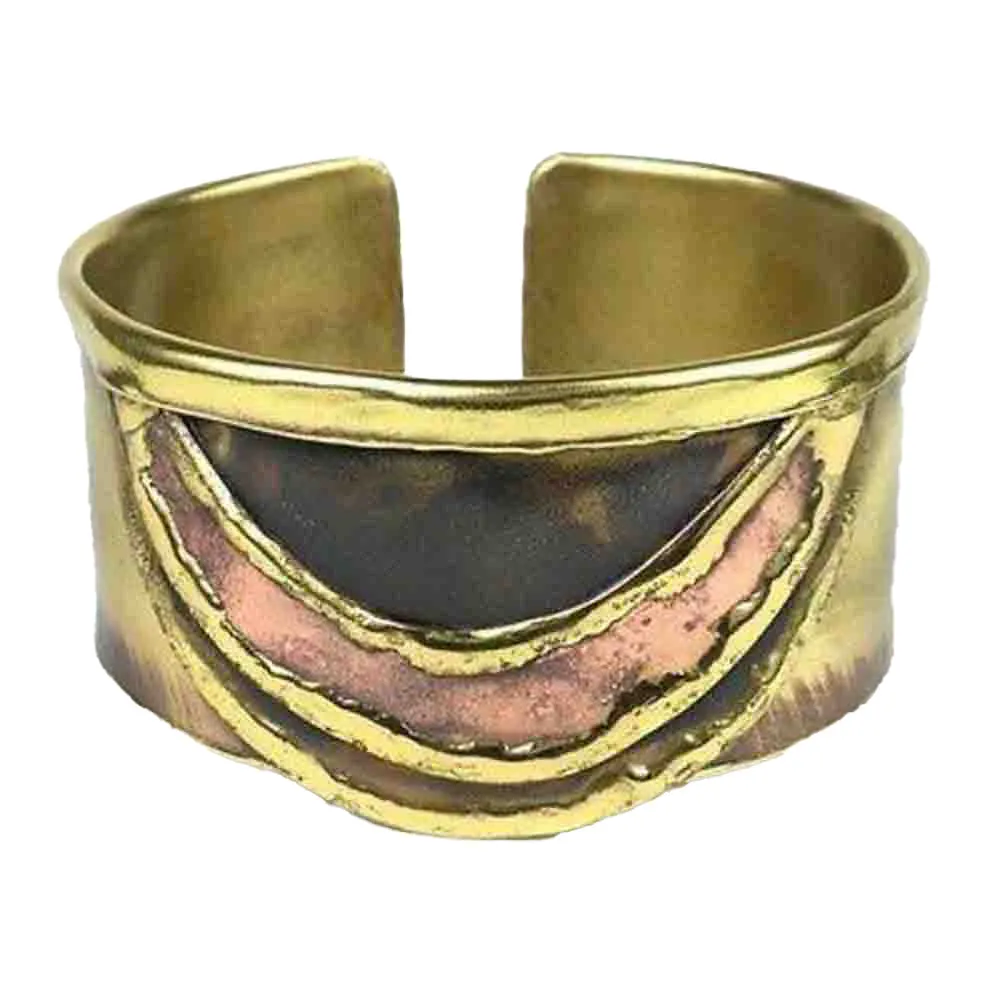 Brass and Copper Slice Cuff Brass Images