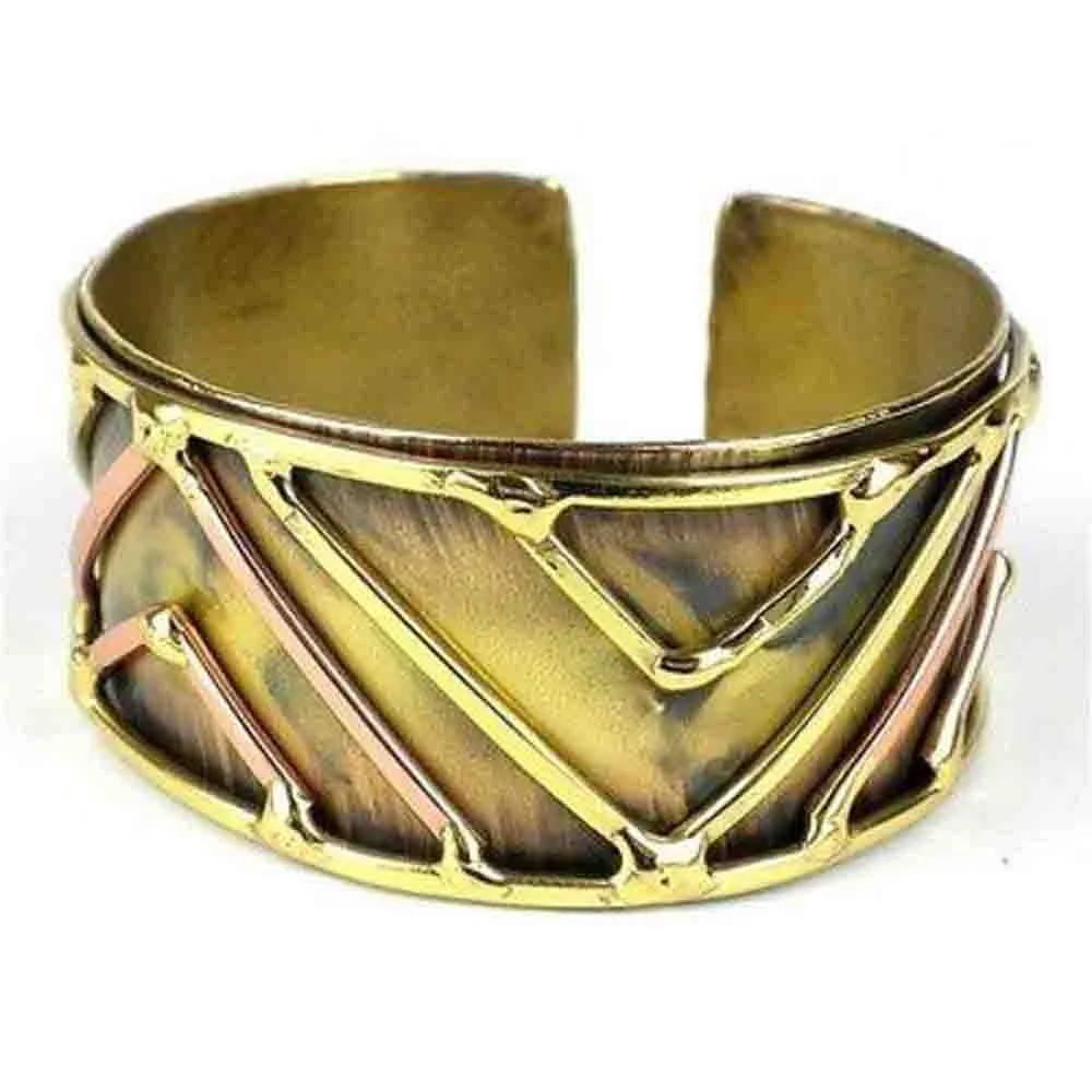 Brass on Brass Geometric Cuff Brass Images