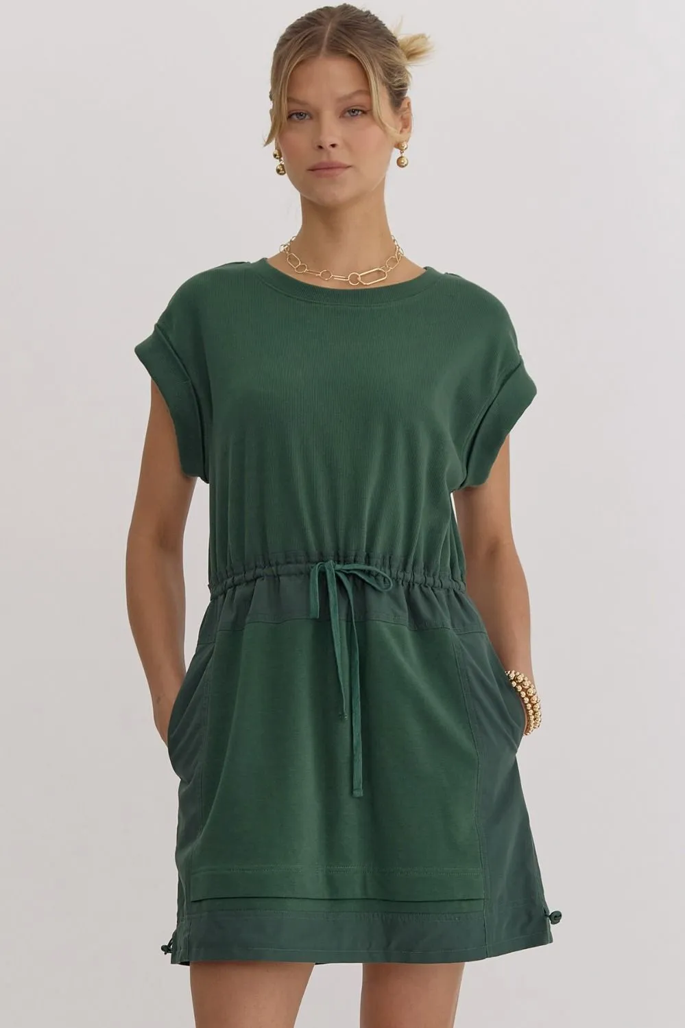 Brisk Afternoon Walk Dress In Green