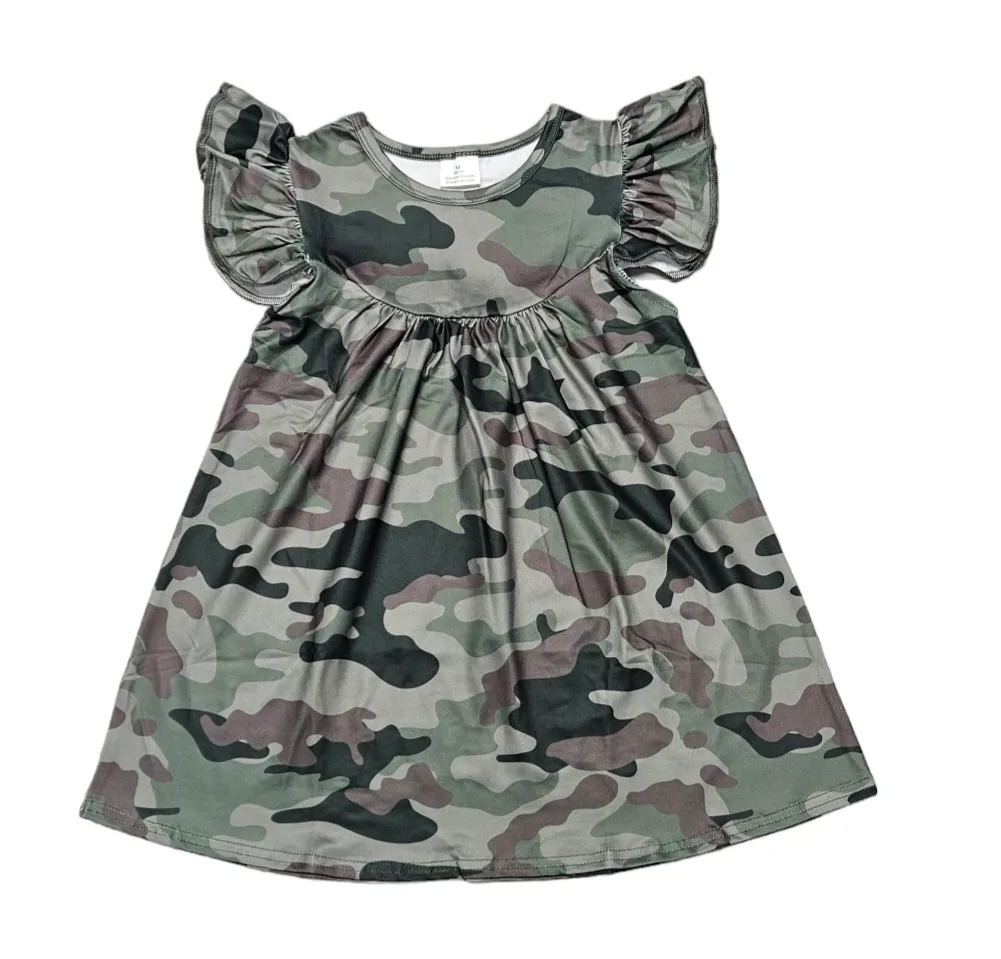 Camo Flutter Milk Silk Dress