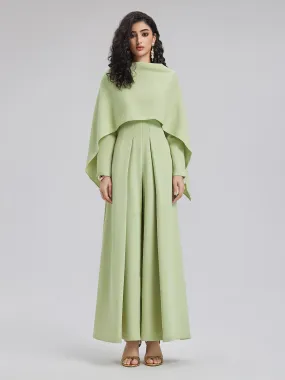 Cape-Style Jumpsuit with Wide Legs