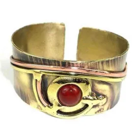 Carnelian Eye Cuff Brass Images