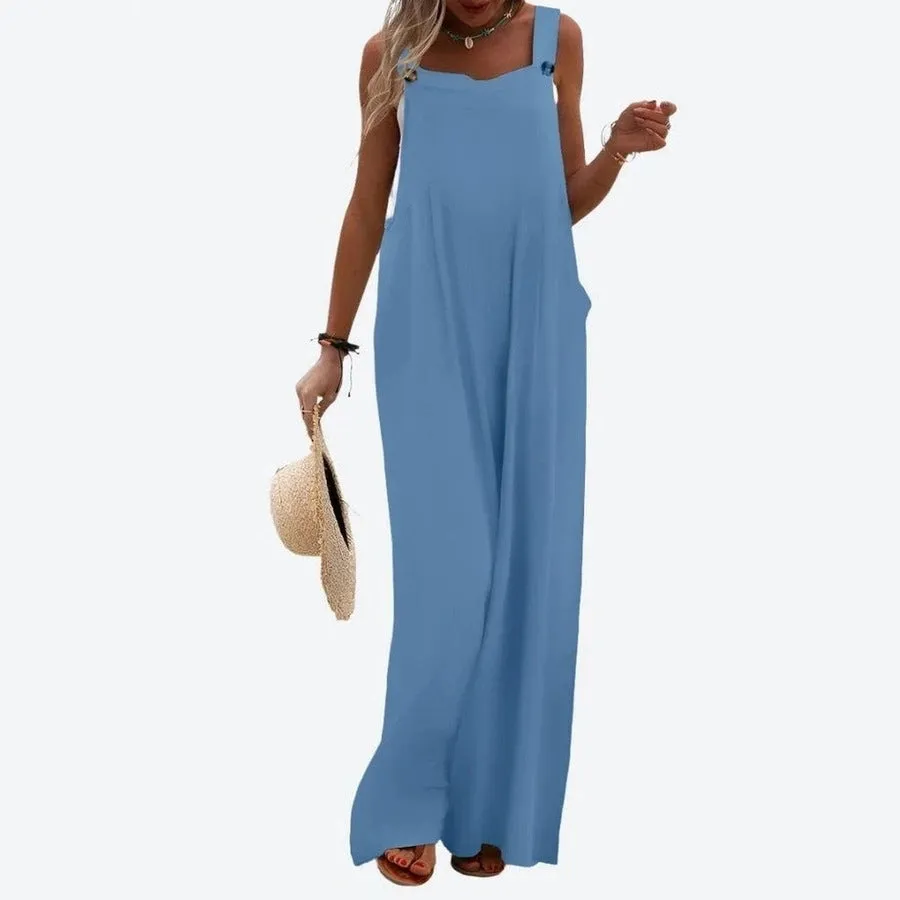 Casual Wide-Leg Overall Jumpsuits