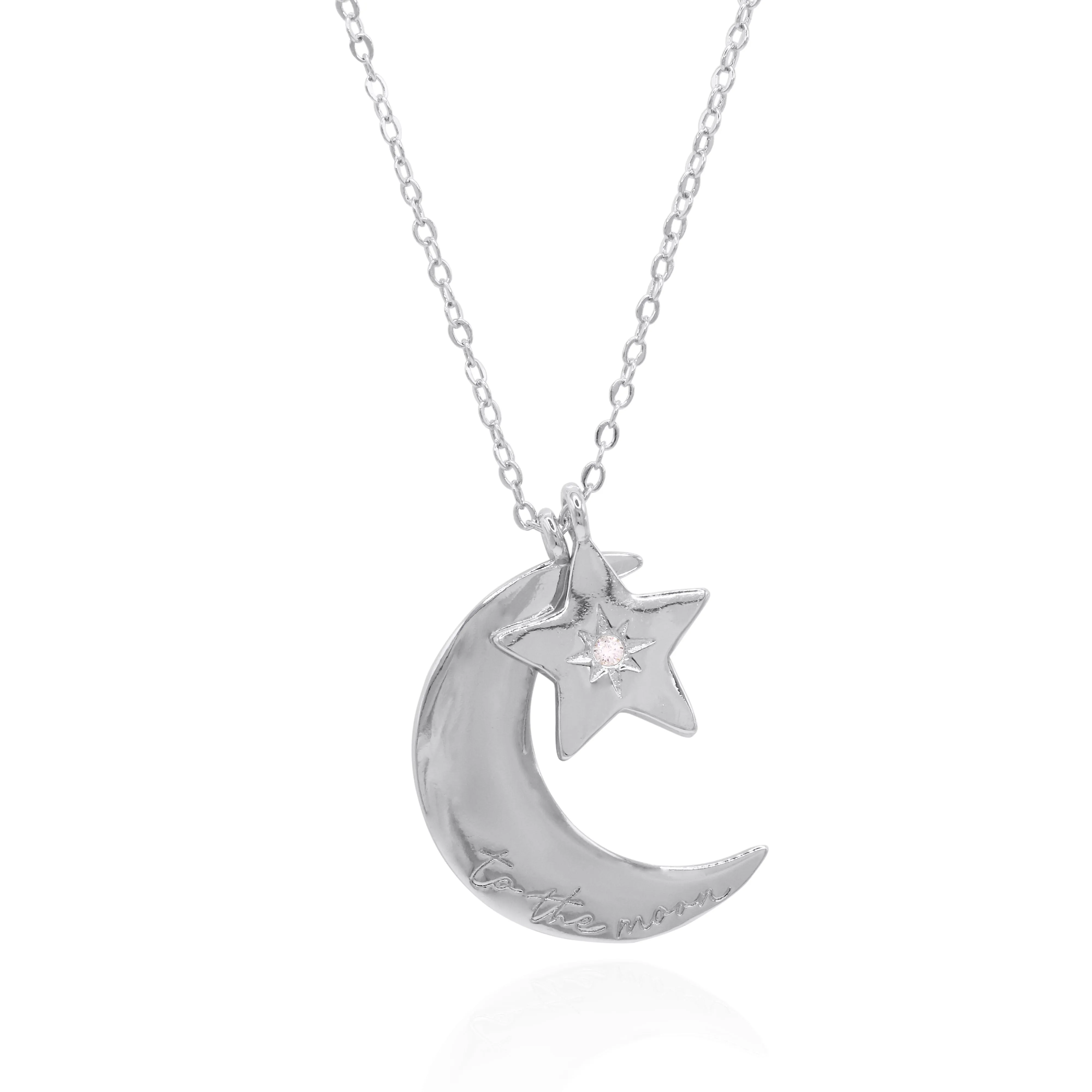 Cherish To The Moon & Back Necklace | 925 Sterling Silver