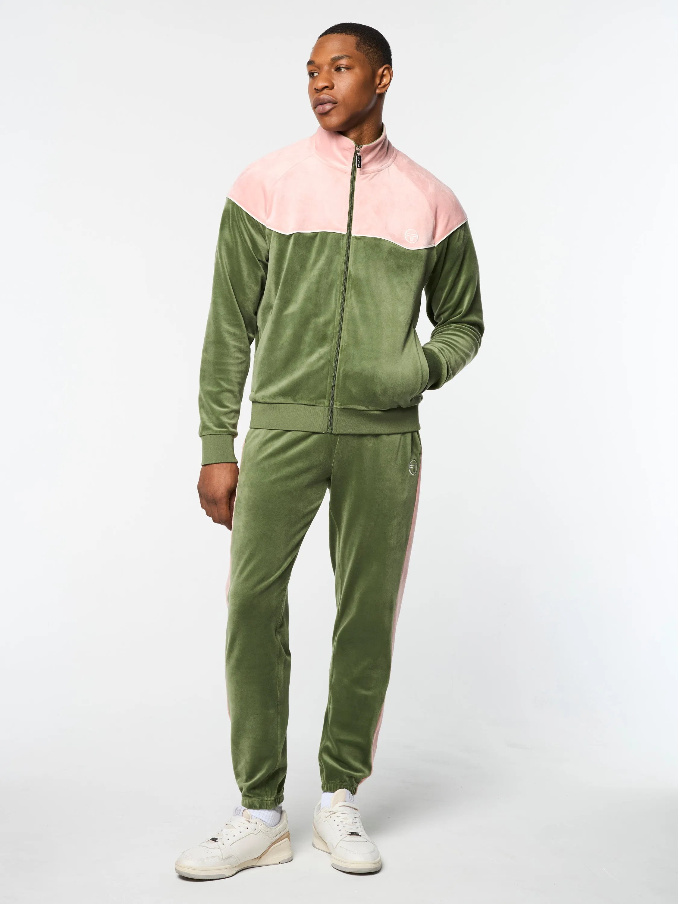 Cielo Velour Track Jacket- Bronze Green