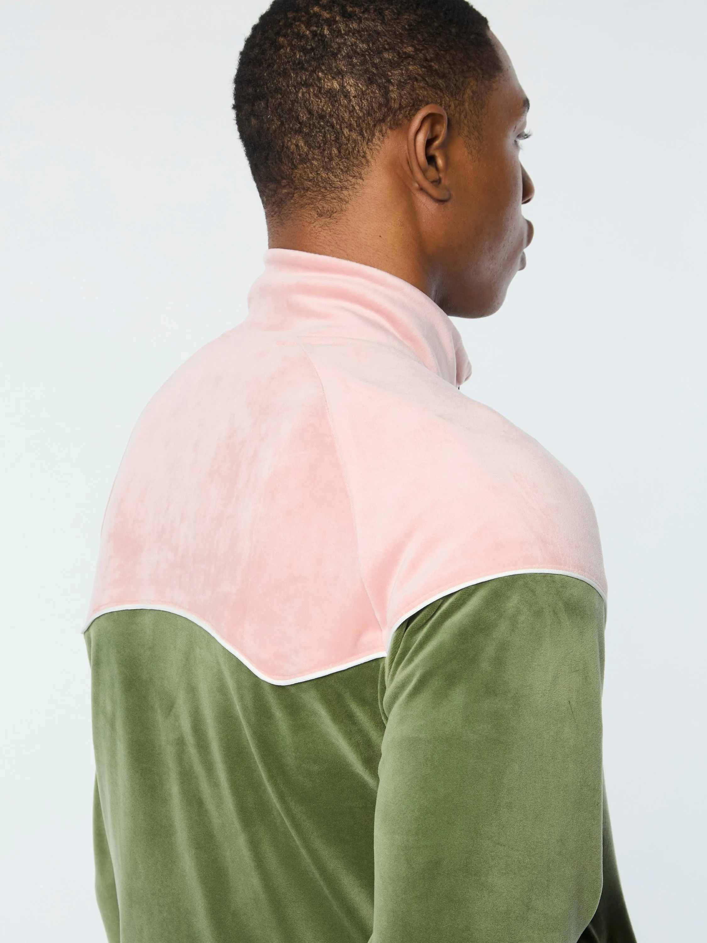 Cielo Velour Track Jacket- Bronze Green