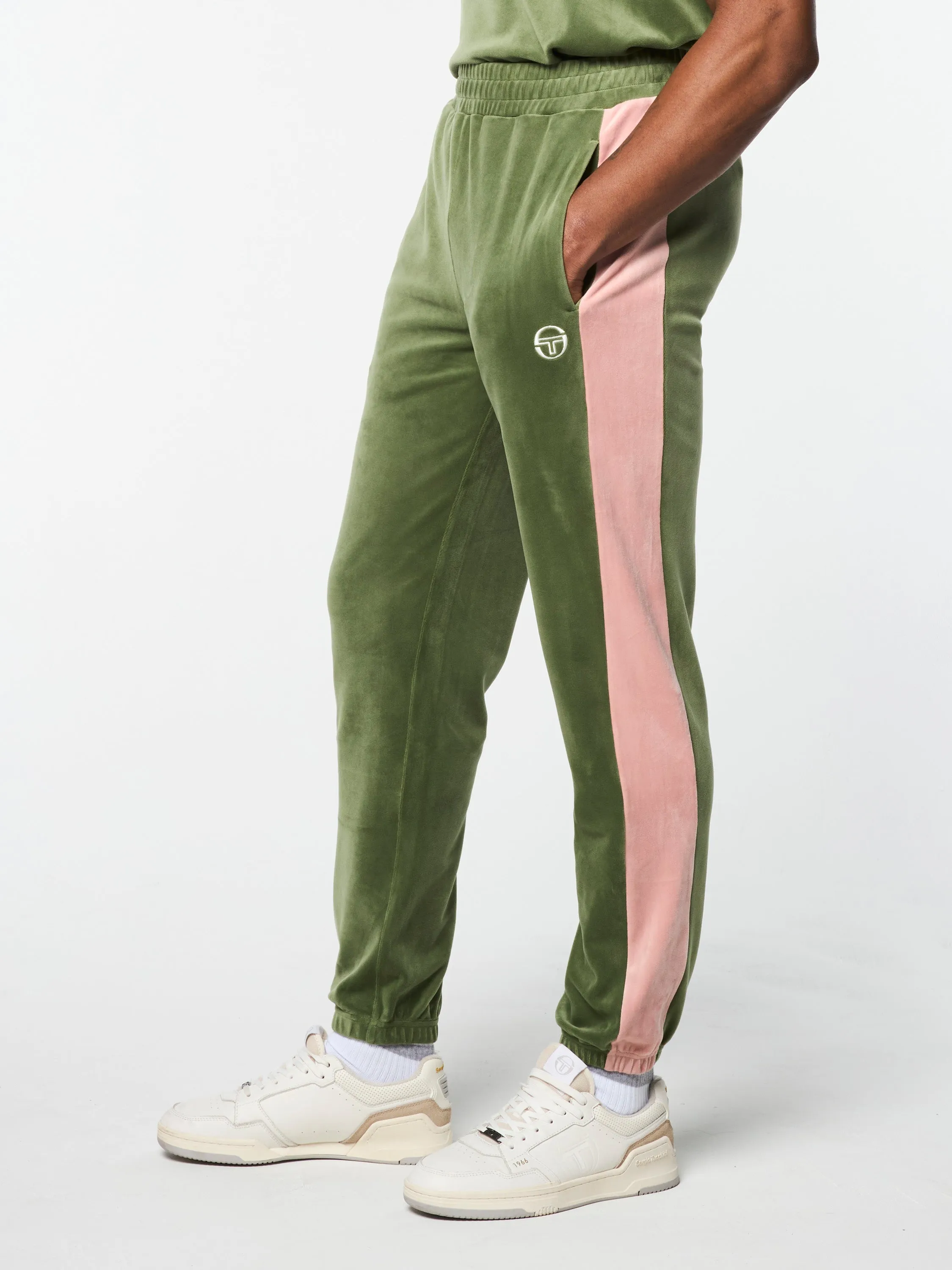 Cielo Velour Track Pant- Bronze Green