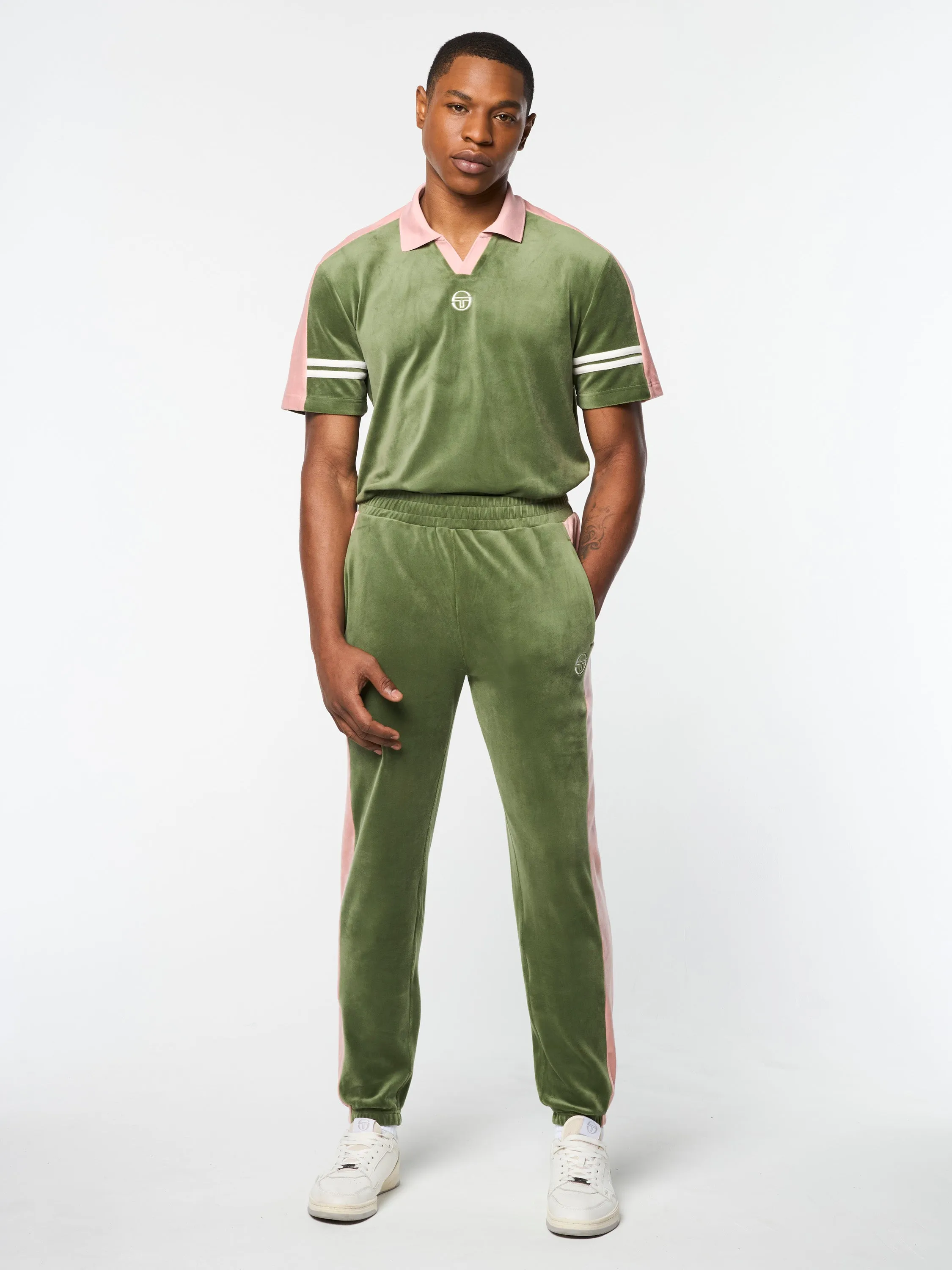 Cielo Velour Track Pant- Bronze Green