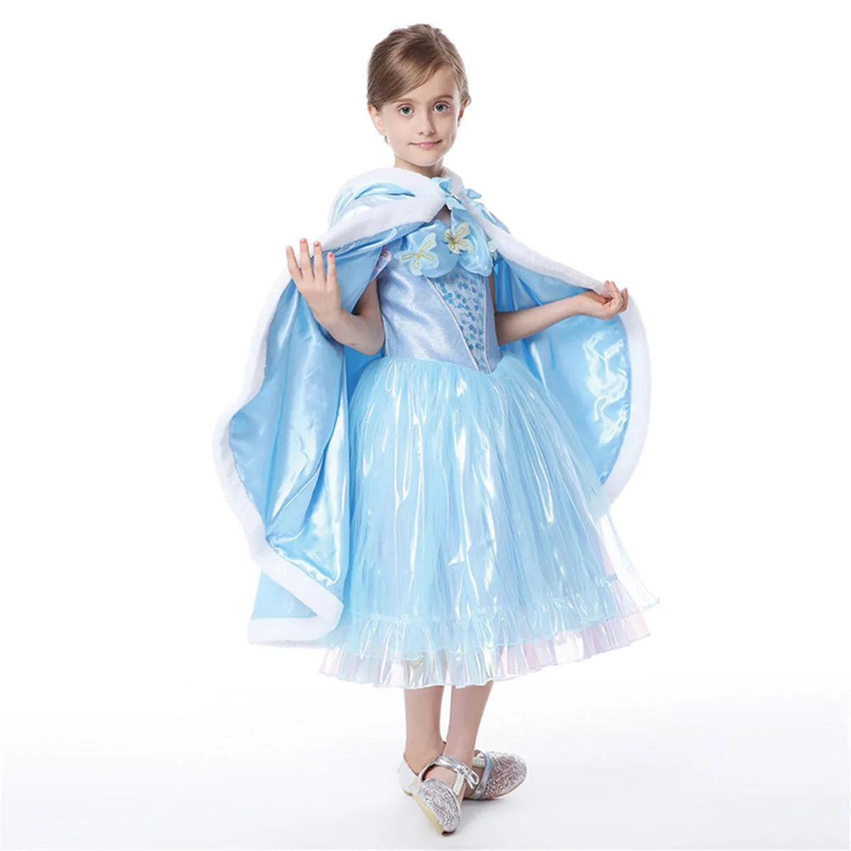 Cinderella Cloak Cape Cloak Soft Velvet Fur Hooded