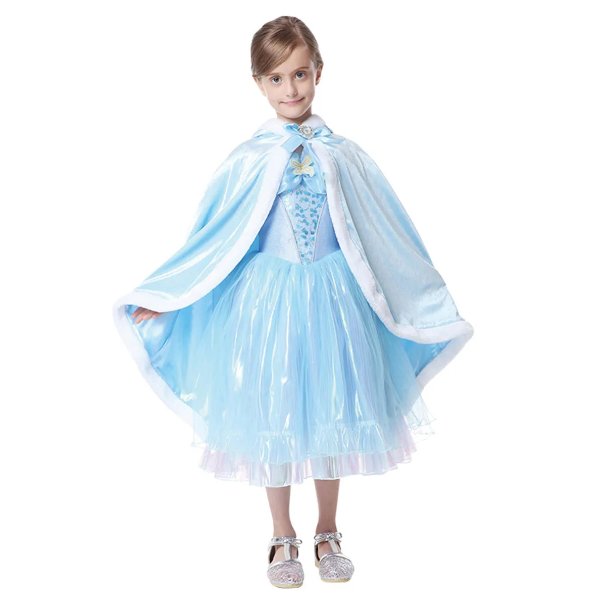 Cinderella Cloak Cape Cloak Soft Velvet Fur Hooded