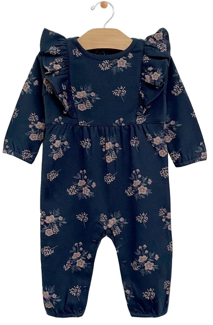 City Mouse Hellebore Ruffle Romper - Night Sky