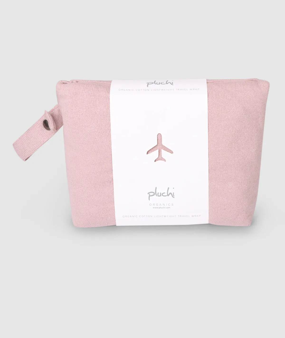 Classic Travel Wrap - Organic Cotton Knitted Light Weight Wrap in Pouch (Cameo Pink)