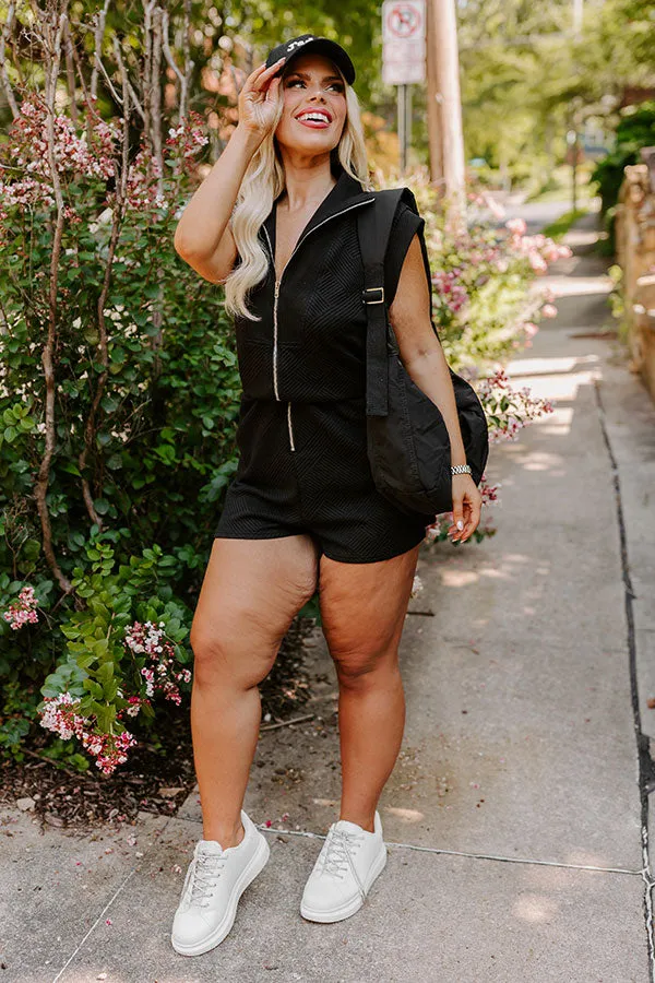 Coffee Run Cutie Romper in Black Curves