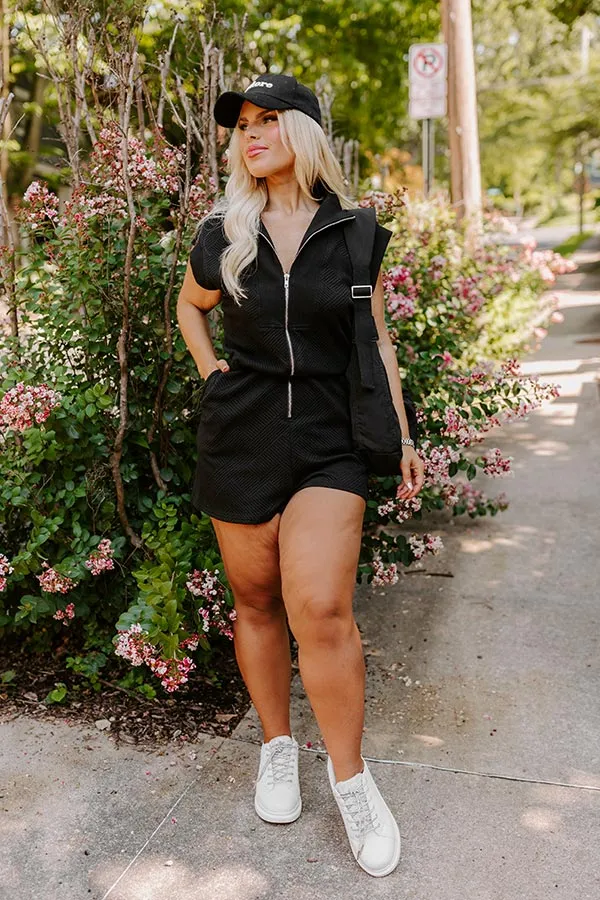 Coffee Run Cutie Romper in Black Curves