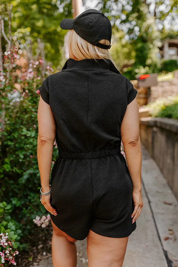 Coffee Run Cutie Romper in Black Curves