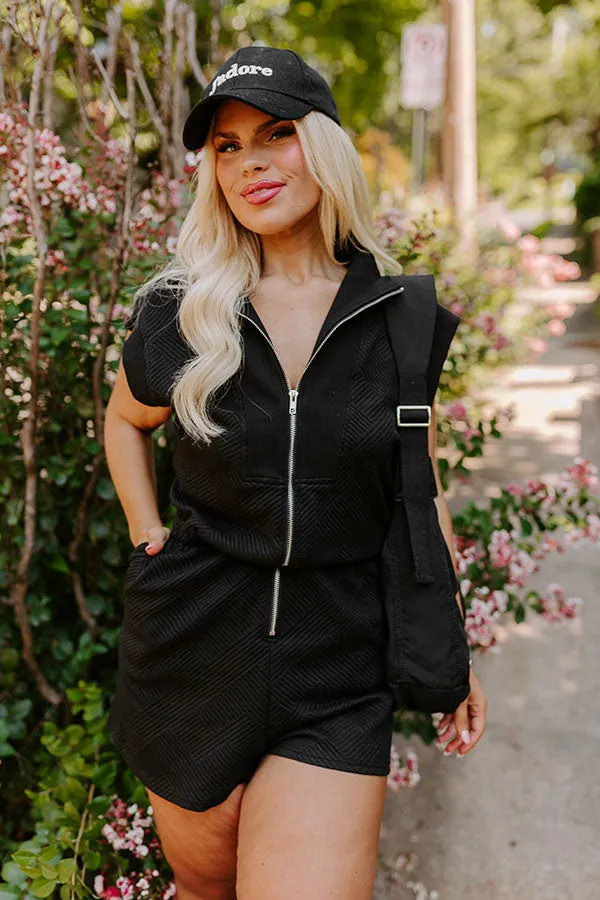 Coffee Run Cutie Romper in Black Curves