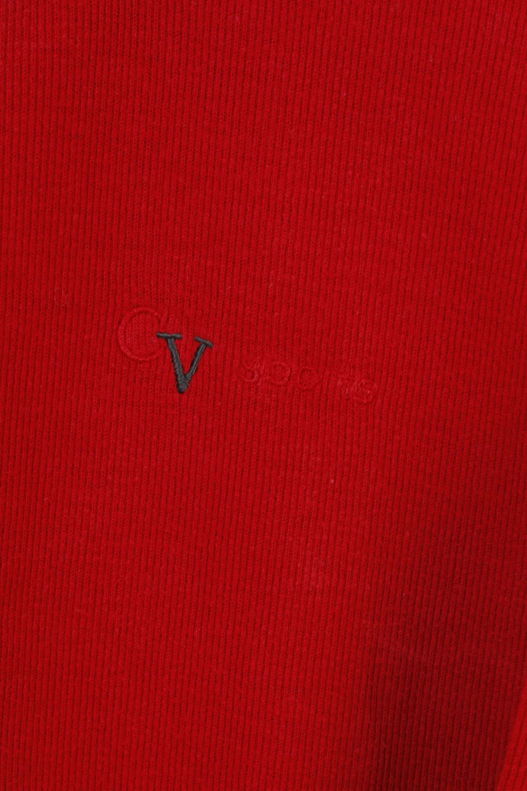 Colour Ville Men XL Jumper Red Cotton Sweater Zip Neck Vintage Sports Top