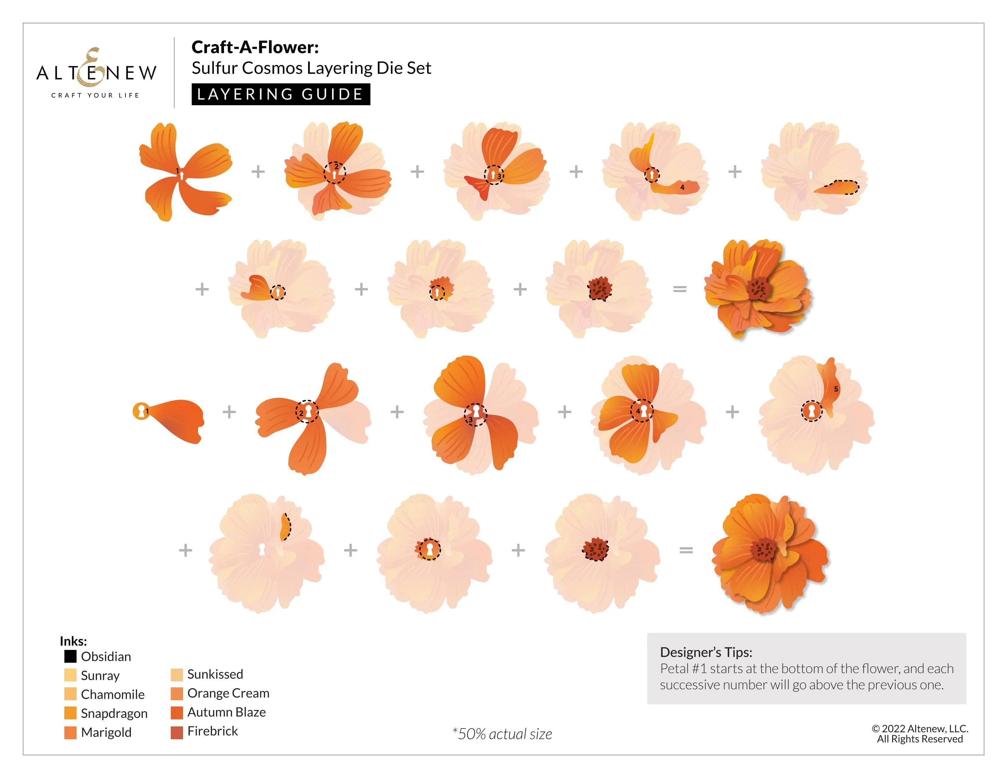 Craft-A-Flower: Sulfur Cosmos Layering Die Set