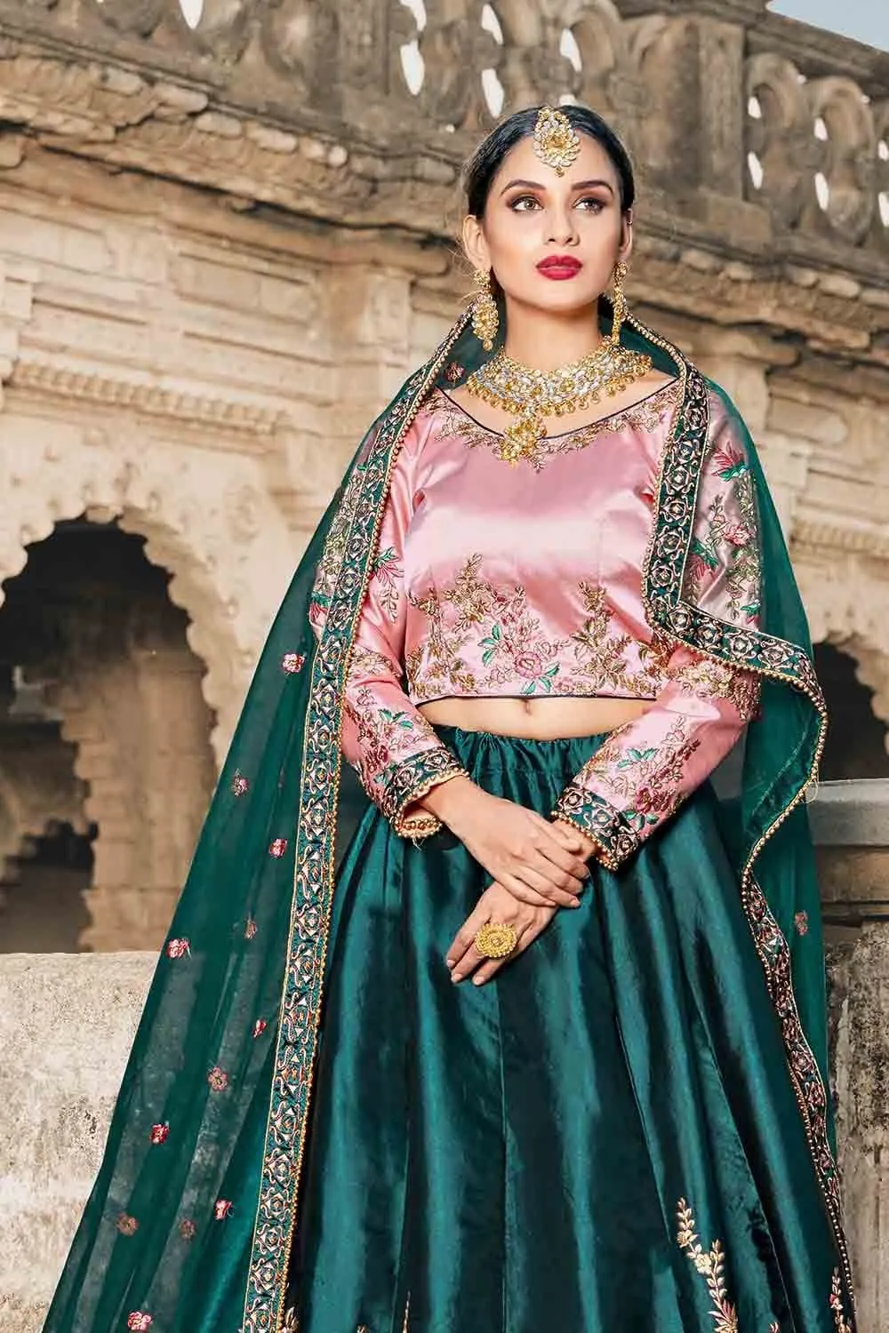 Dark Viridian Green Designer Lehenga Choli