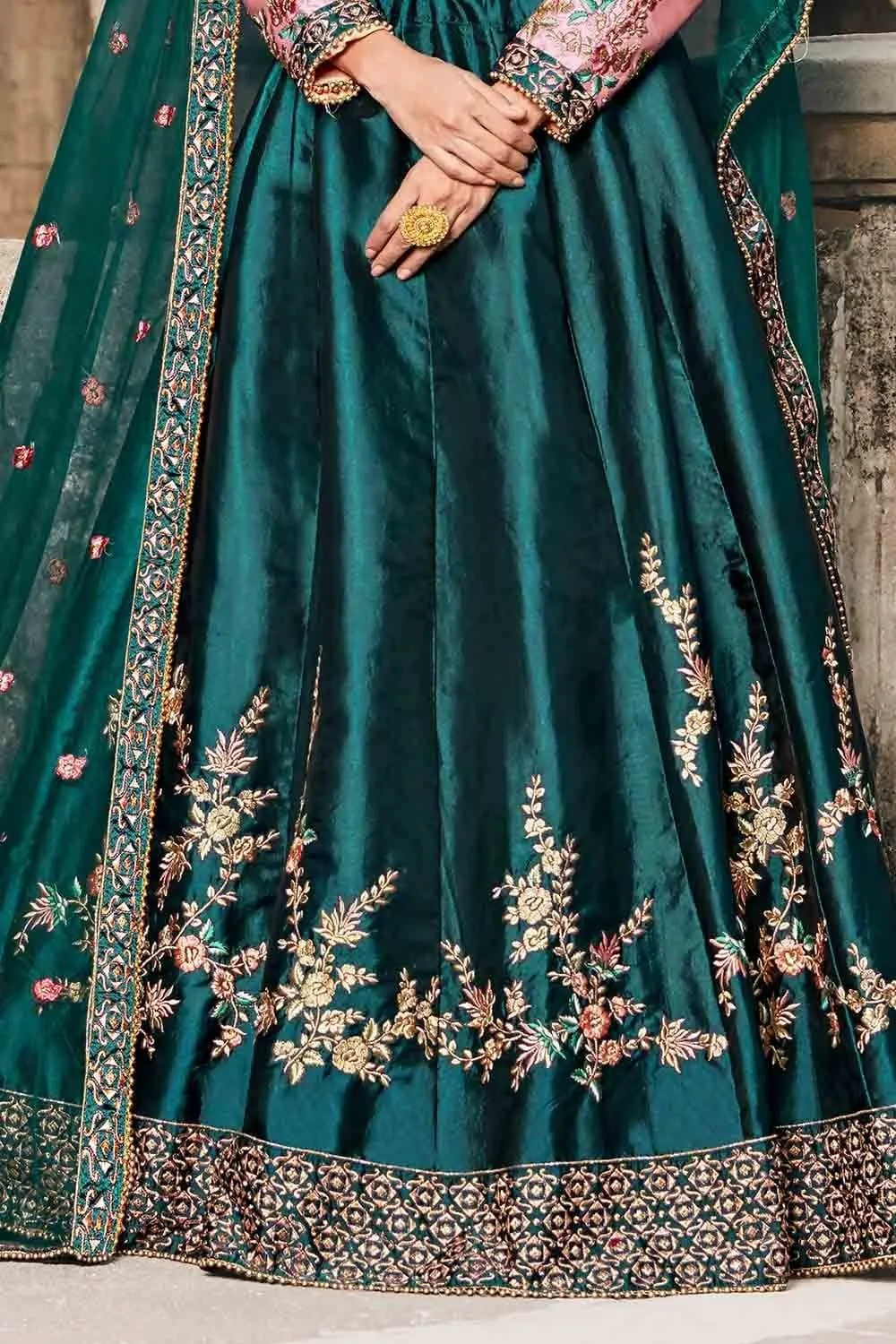 Dark Viridian Green Designer Lehenga Choli