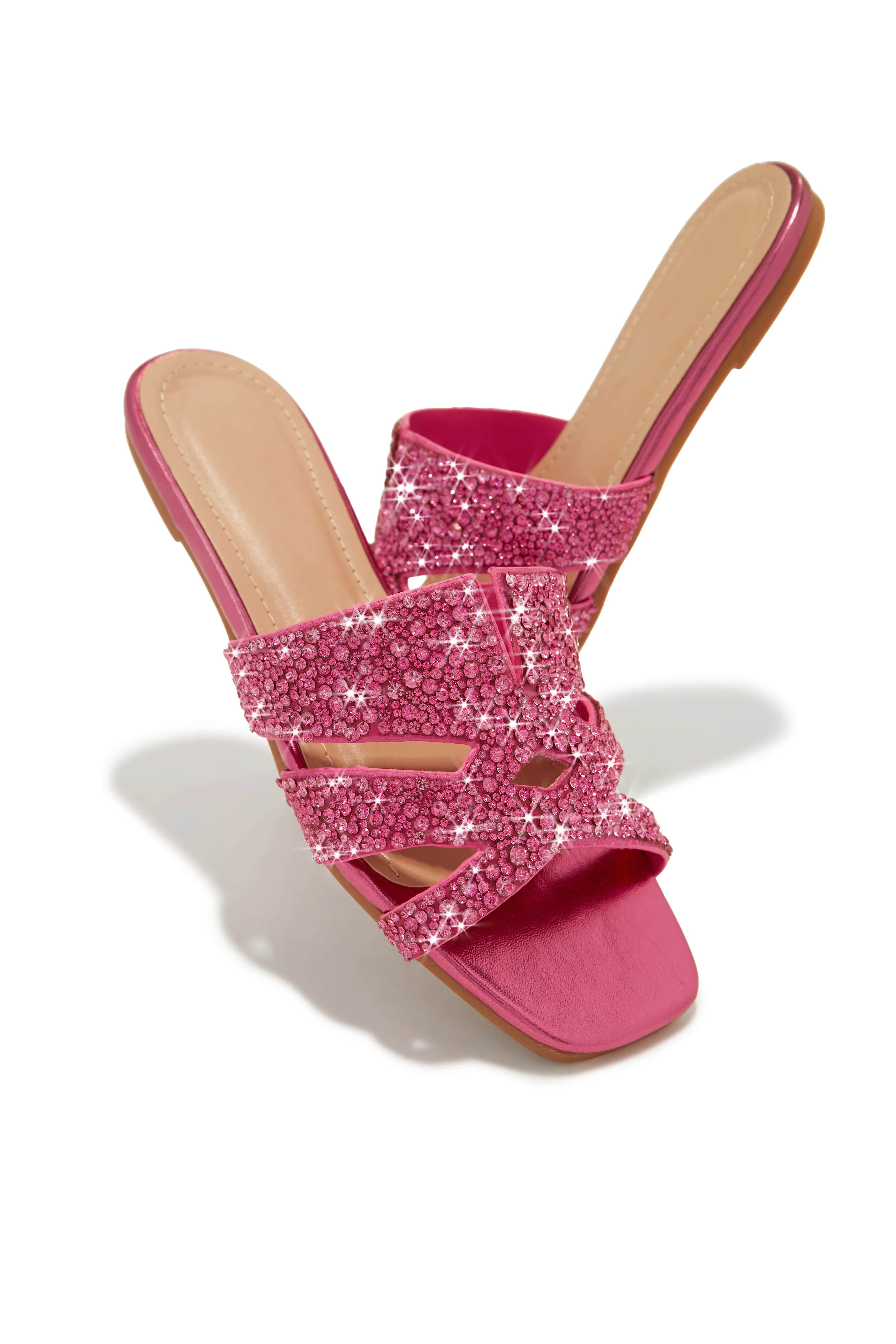 Destination Dreams Embellished Slip On Sandals - Pink