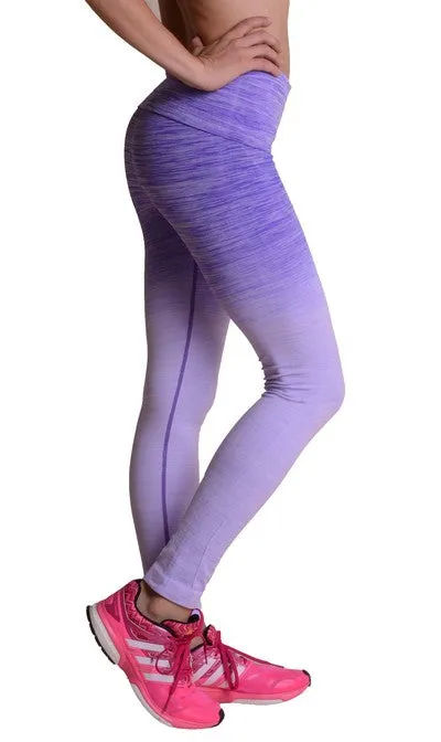 Dip Dye Ombre Athletic Leggings w/High Waist Band