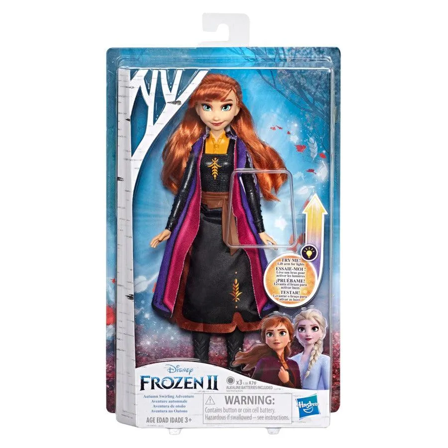 Disney Frozen Anna Autumn Swirling Adventure Fashion Doll That Lights Up, by Frozen 2, Toy For Kids Ages 3 and Up