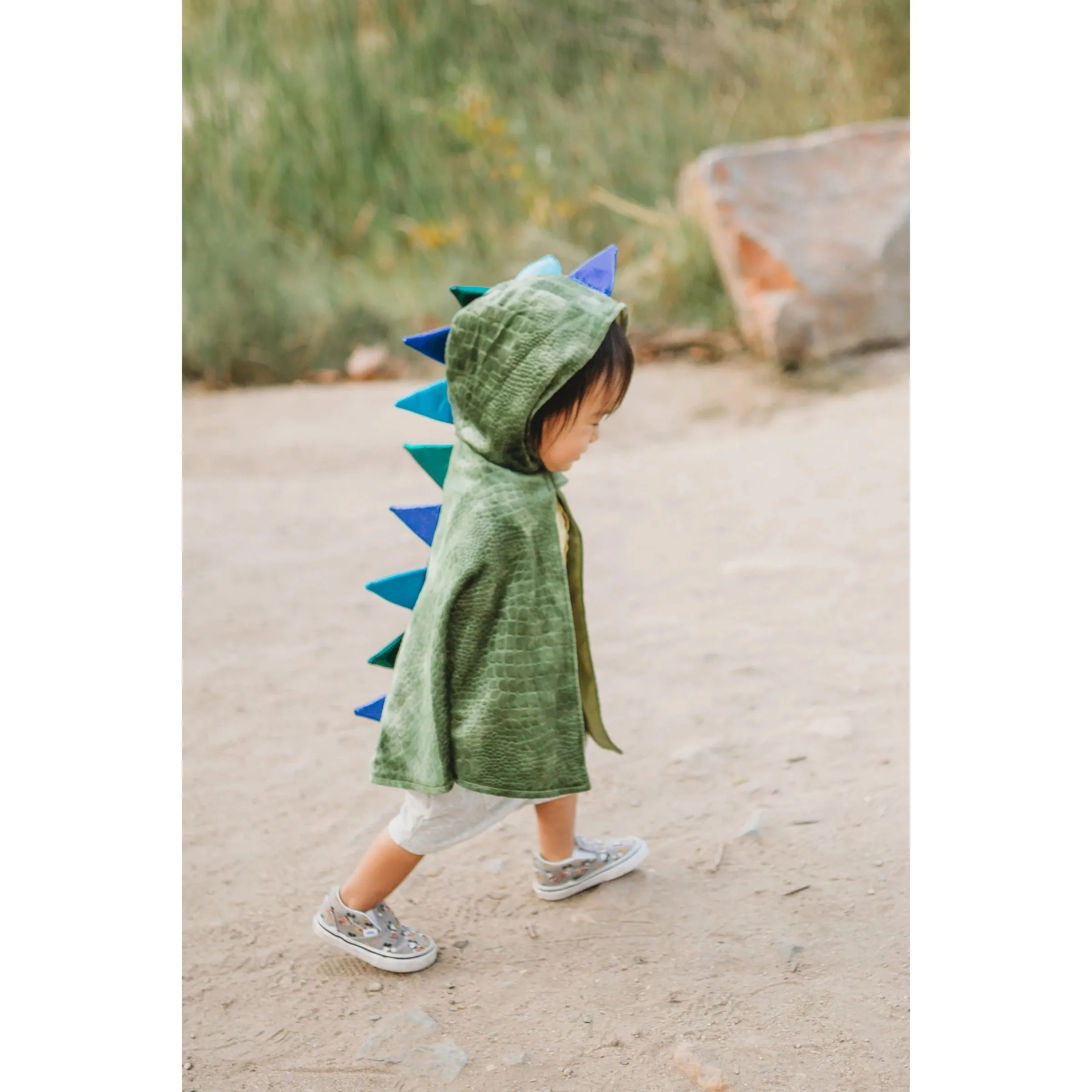 dragon toddler cape green/blue size 2-3