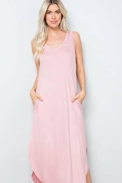 Drew V-Neck Midi Tank Dress