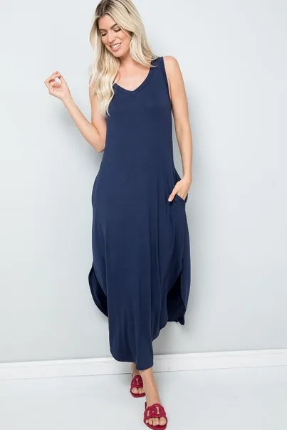 Drew V-Neck Midi Tank Dress