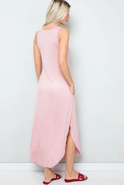 Drew V-Neck Midi Tank Dress