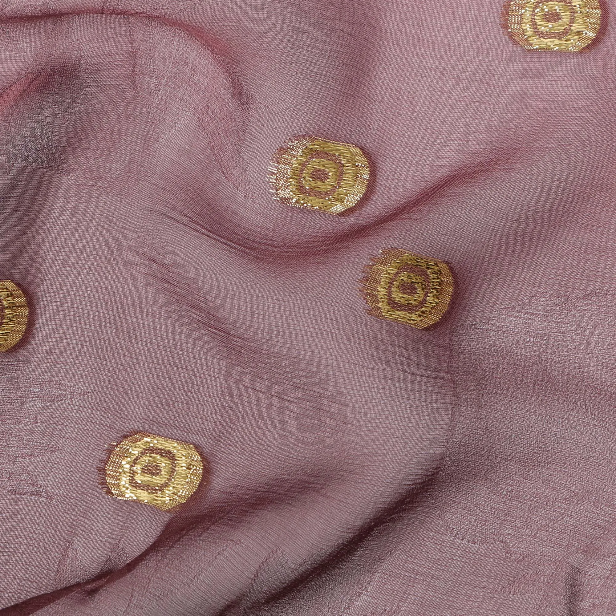 Dusty Rose Silk Chiffon Fabric with Metallic Lurex, 110 cm Width, Ombre Design, Made in South Korea-D21149