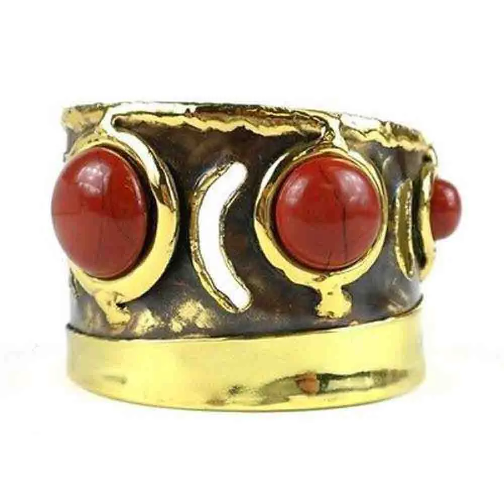 Earths Core Red Jasper Brass Cuff Brass Images