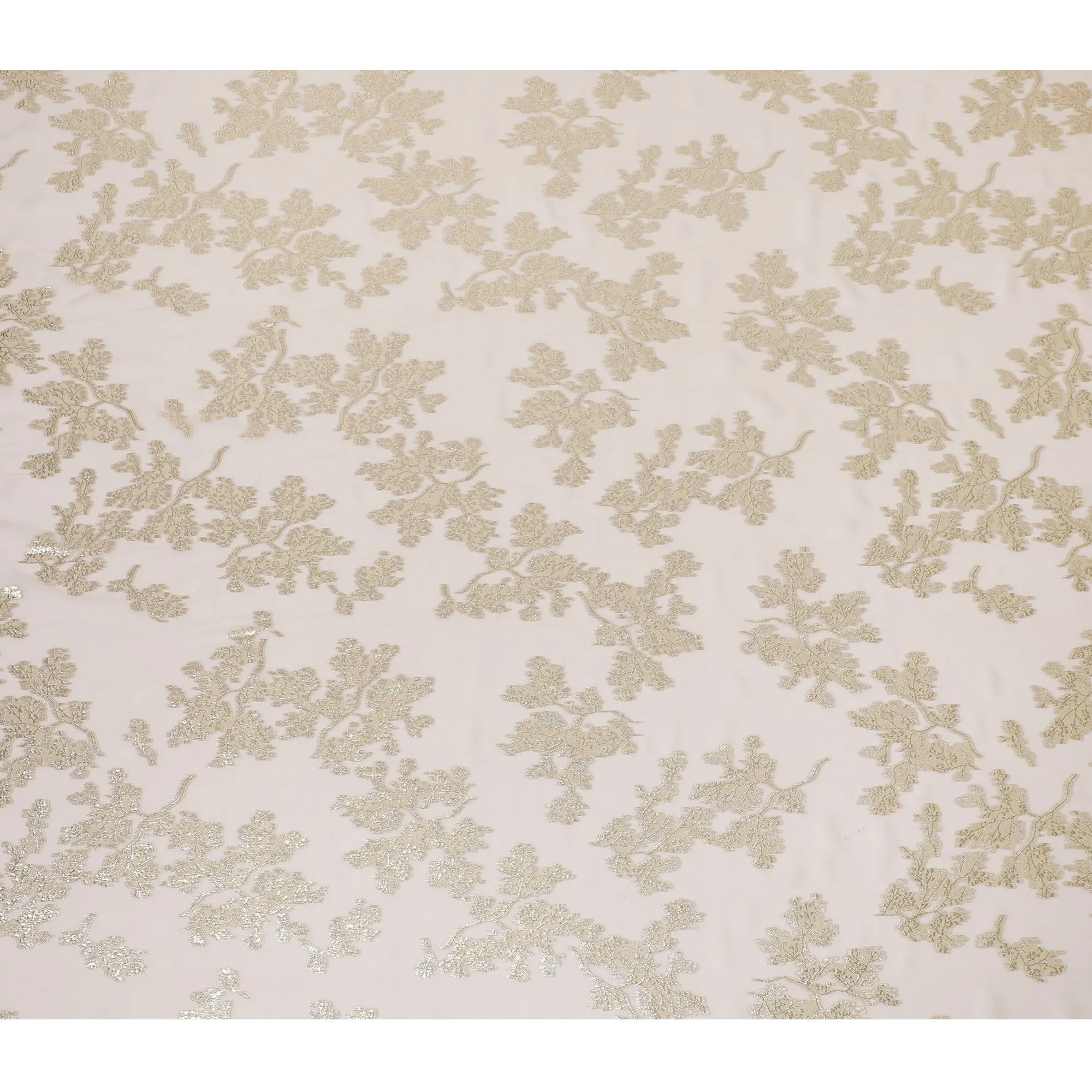 Elegant Blush Pink Silk Chiffon Fabric with Metallic Lurex Floral Design, 110 cm Width, South Korea-D19721