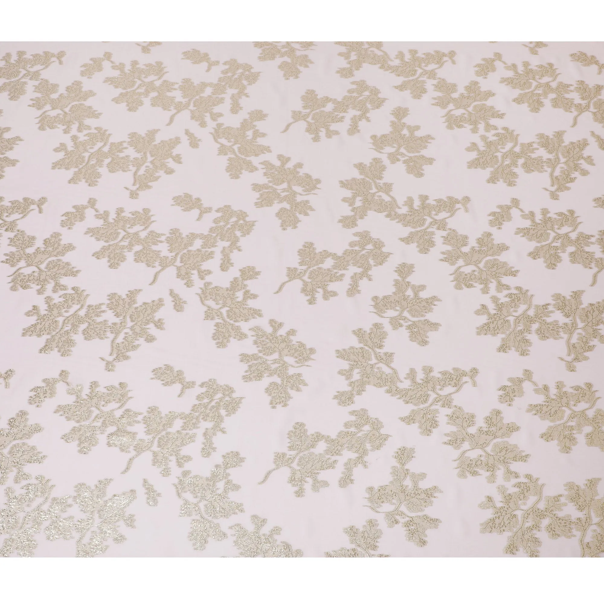 Elegant Light Pink Silk Chiffon Fabric with Metallic Lurex Floral Design, 110 cm Width, South Korea-D19722