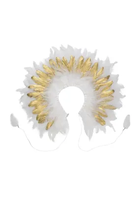 Feather Collar - White/Gold