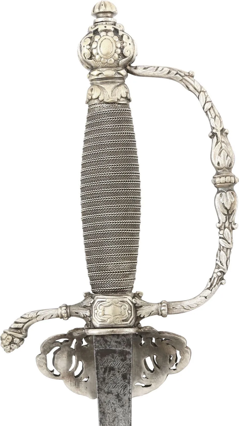 FINE FRENCH SILVERED HILT SMALLSWORD