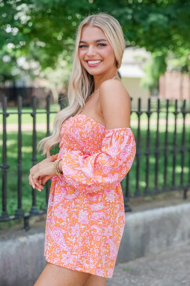 Following The Sun Multi Print Off The Shoulder Romper FINAL SALE