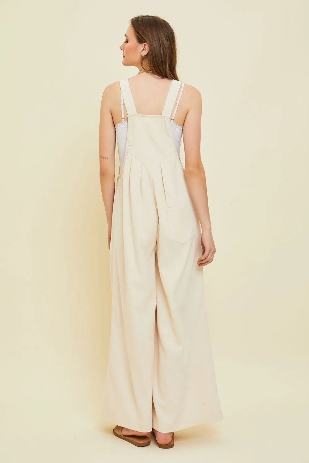 Full Size Corduroy Sleeveless Wide-Leg Overall