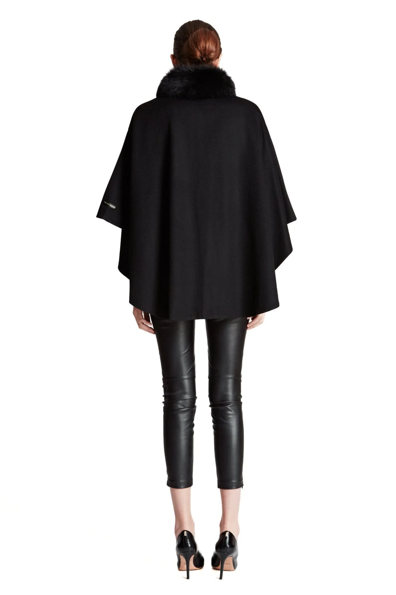 GERARD - Cashmere Blend Cape with Fox Fur