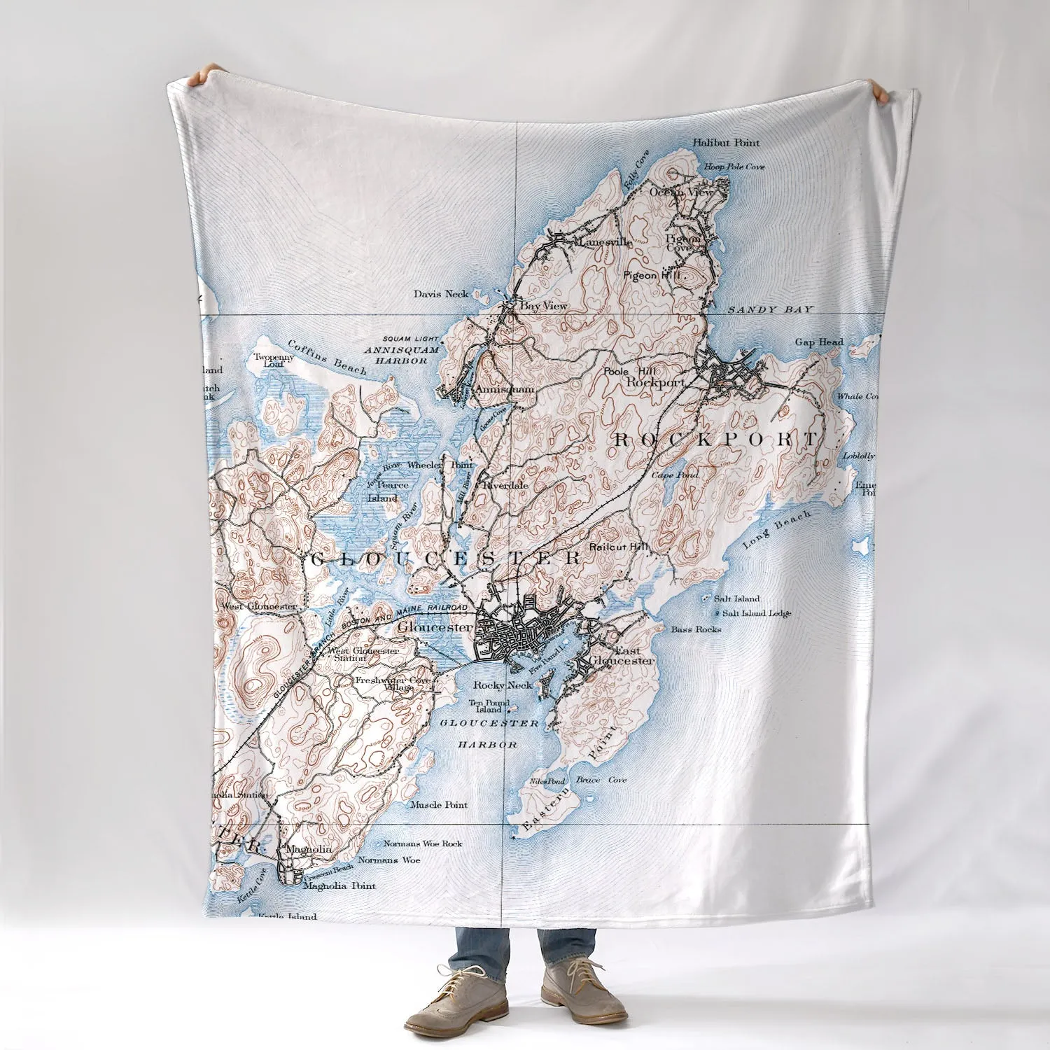 Gloucester, Cape Ann Antique map Blanket