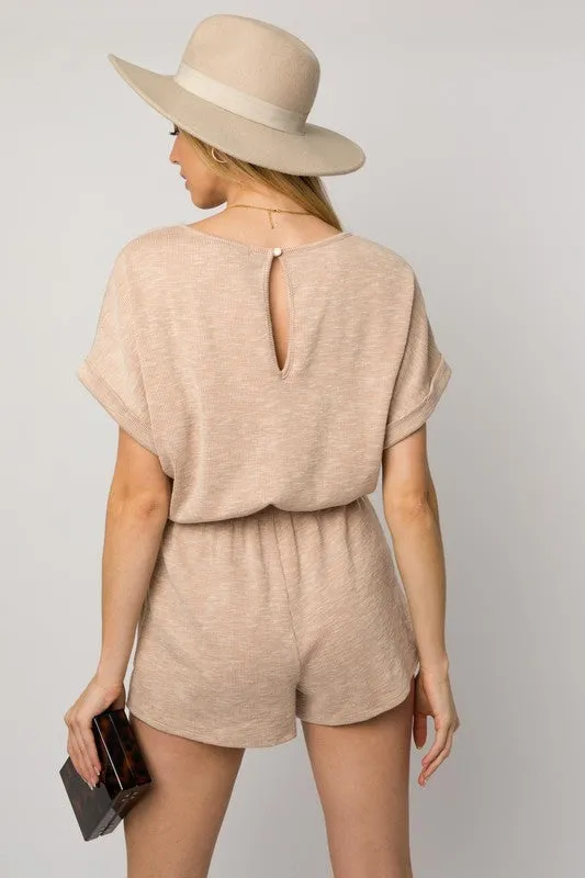 Go Anywhere Casual Chic Romper - Tan or Charcoal