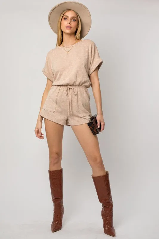 Go Anywhere Casual Chic Romper - Tan or Charcoal