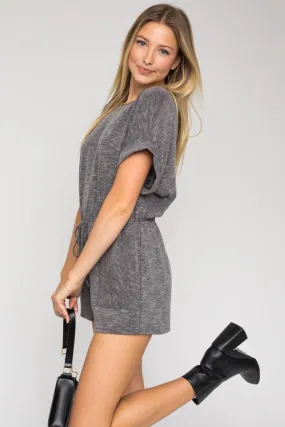 Go Anywhere Casual Chic Romper - Tan or Charcoal