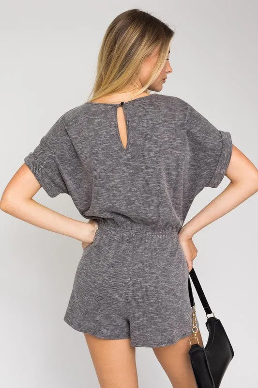 Go Anywhere Casual Chic Romper - Tan or Charcoal