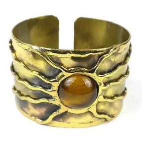 Gold Tiger Eye Sun Cuff Brass Images