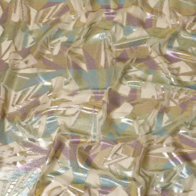 Golden Hues Abstract Silk Chiffon Fabric, 140cm - Contemporary South Korean Textile-D17796