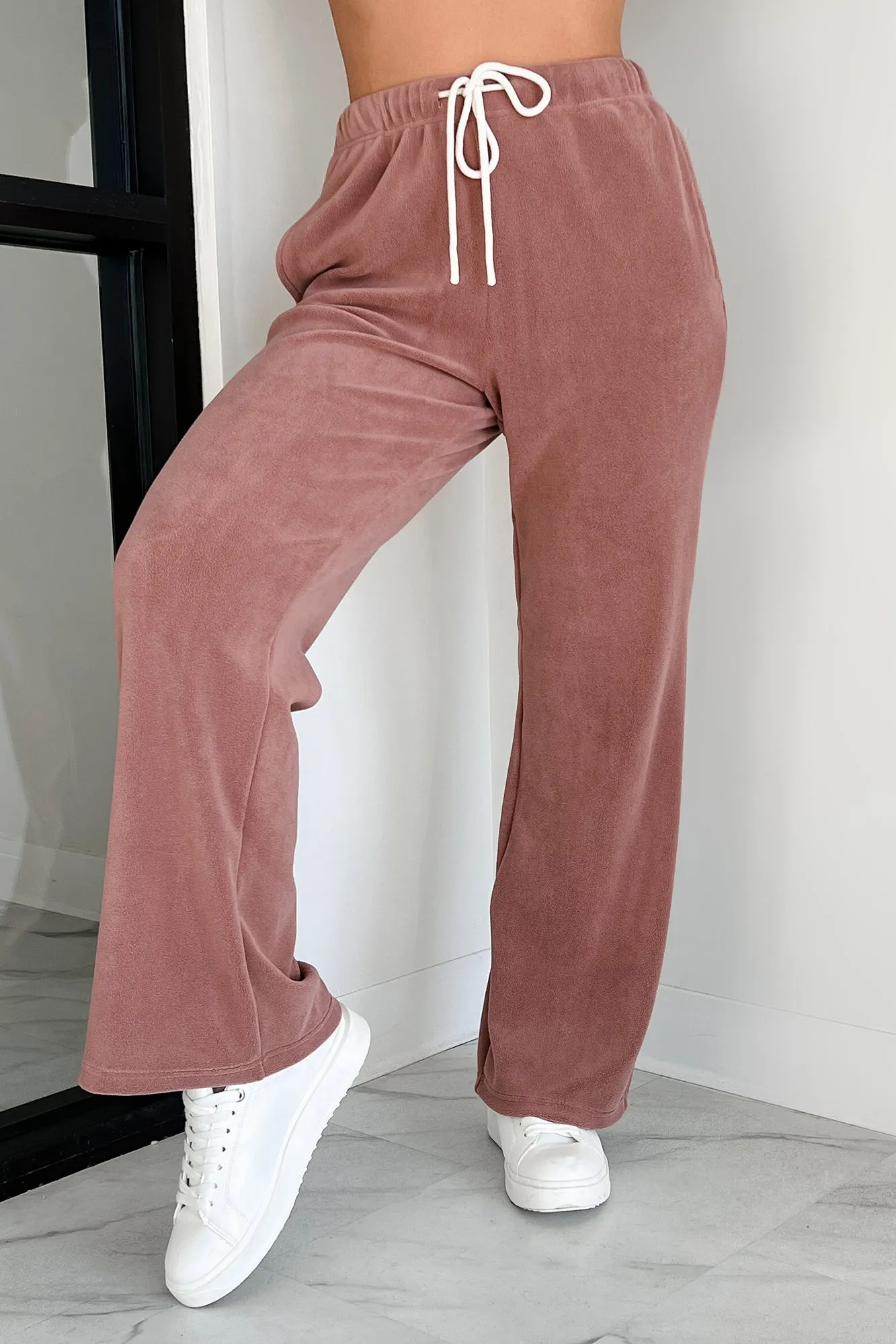 Hey Cutie Fleece Sweatpants (Wood Rose)