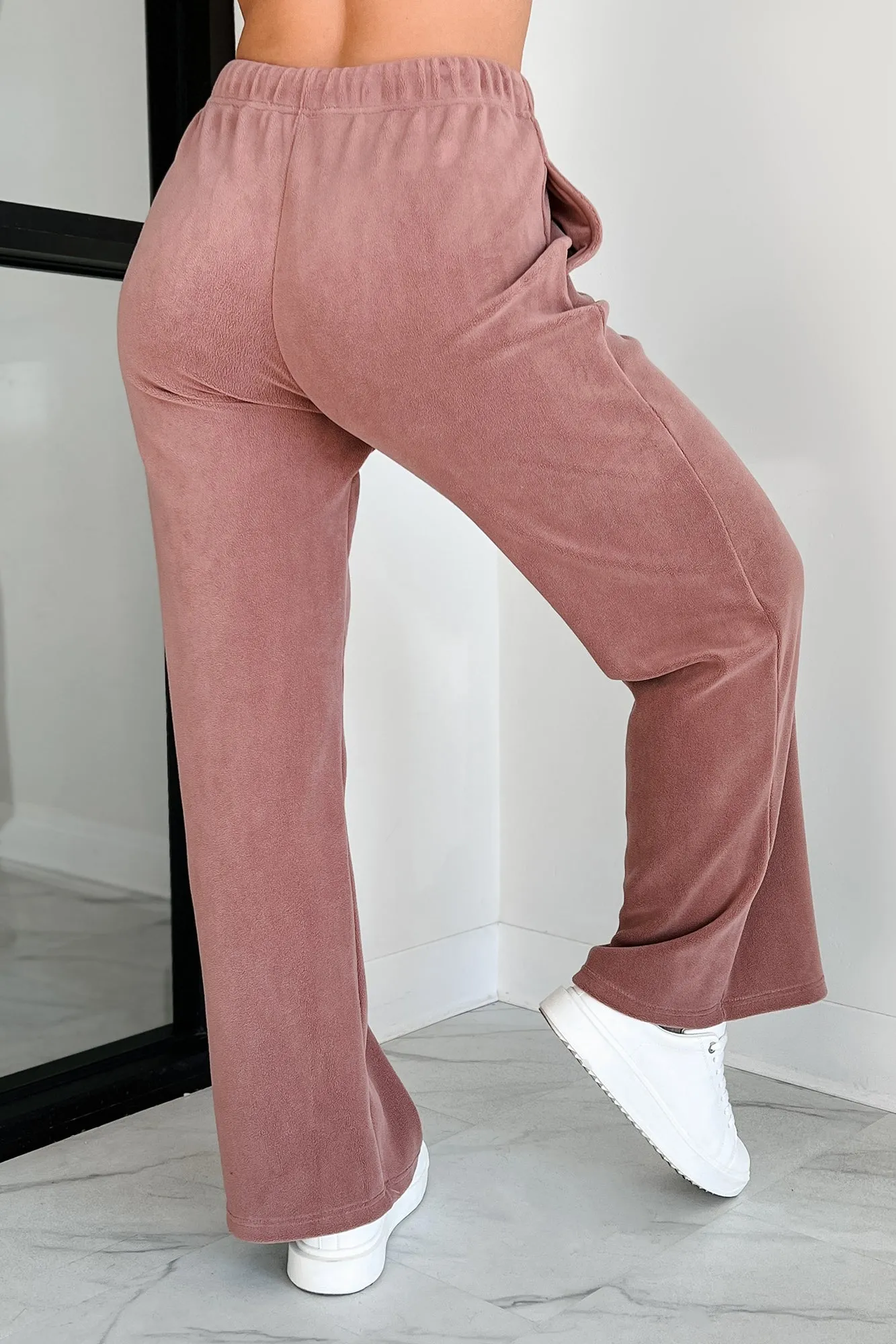 Hey Cutie Fleece Sweatpants (Wood Rose)